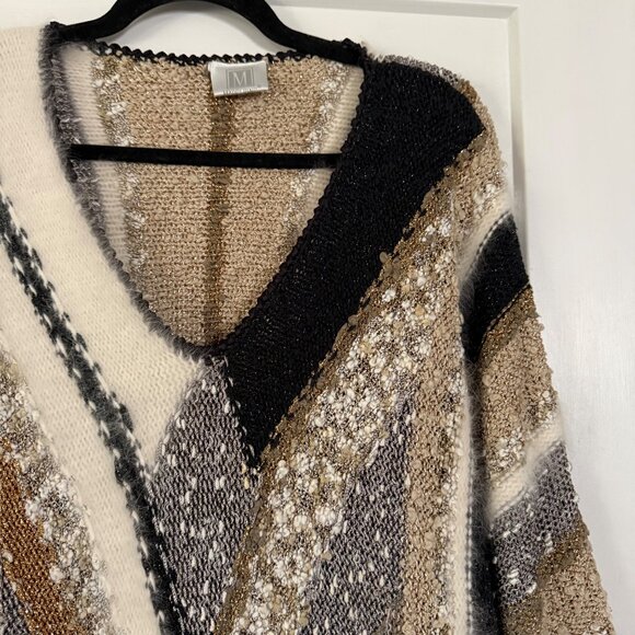 Vintage 80's Madeleine Angora Fur Embellished Knit Sweater sz L (44-46) - Picture 2 of 10